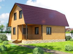 Баня из бруса 6×9 с мансардой