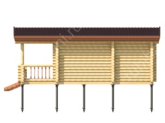 Баня из оцилиндрованного бревна 5×8 (ББ-41), 40 м²