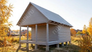 Баня 6×5 с террасой, 42 м²