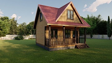 Баня из бруса 6×6 (Б-98), 63 м²