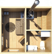 Баня 6×4 с террасой, 24 м²