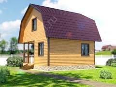 Баня из бруса 6 на 6 с беседкой (БН-27) 36 м²