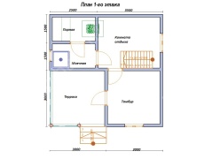 Баня из профбруса 6×6 (Б105), 63 м²