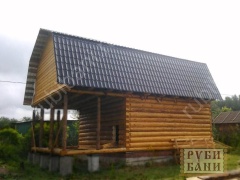 Дом-баня 6×8 с террасой, 48 м²