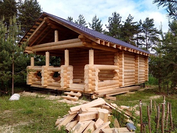 Баня с террасой и мангальной зоной 30 м²
