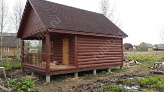 Баня 6×6 с террасой, 48 м²