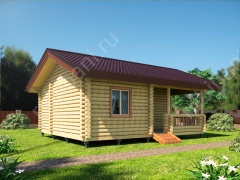 Баня из оцилиндрованного бревна 7×8 м (ББ-48), 48 м²