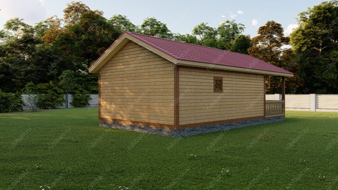 Баня из бруса 6 на 8.5 с террасой — фото 8 Баня из бруса 6 на 8.5 с террасой — фото 8