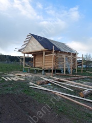 Баня 6×6 с террасой, 48 м²
