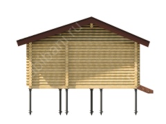 Баня из оцилиндрованного бревна 7×8 м (ББ-48), 48 м²