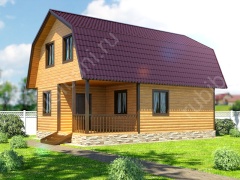 Баня из бруса 6×9 с мансардой (Б-24), 54 м²