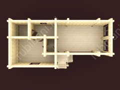 Баня из бревна 5.5×12.2 м (ББ-15), 67.1 м²