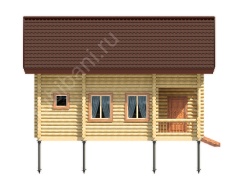 Баня из бревна 6 на 8 с мансардой (ББН-43) 96 м²