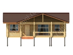 Баня из бревна 10 на 10 с бассейном (ББН-51) 100 м²