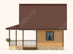 Баня из бруса 6×8 с террасой (Б-67), 68 м²