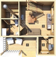 Дом-баня 6×8 с террасой, 48 м²