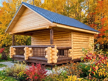 Баня 5×5 с террасой, 35 м²