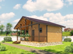 Баня из бруса 5.5×7 (Б-69), 38 м²