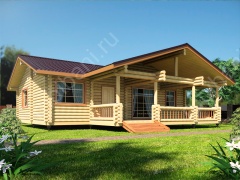 Баня из бревна 10 на 10 с бассейном (ББН-51) 100 м²