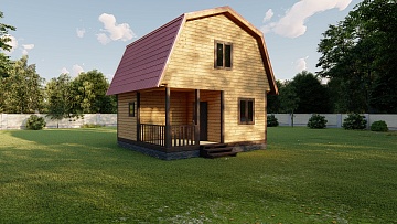 Баня из профбруса 6×6 (Б105), 63 м²