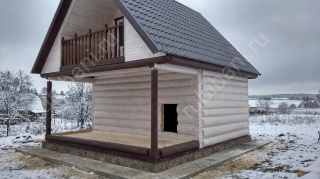 Баня с верандой на крыше 25 м²