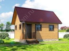 Баня из бруса 6 на 4 с туалетом (БН-22) 24 м²