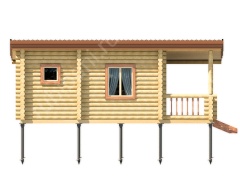 Баня из оцилиндрованного бревна 5×8 (ББ-41), 40 м²