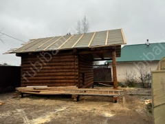 Баня 6×6 м с открытой террасой, 48 м²