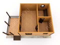 Баня из бруса 8.5×6 (Б-42), 51 м²