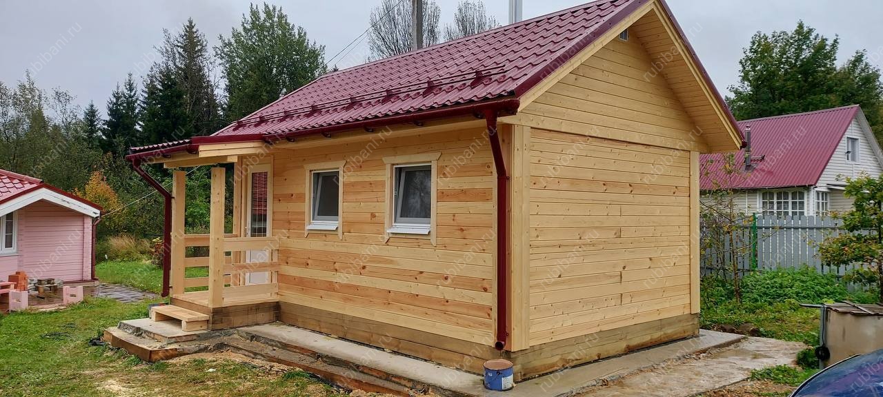 Баня из бруса 6х4 с крыльцом по проекту Б-22 — фото 2 Баня из бруса 6х4 с крыльцом по проекту Б-22 — фото 2